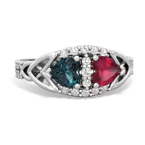 alexandrite-ruby keepsake engagement ring