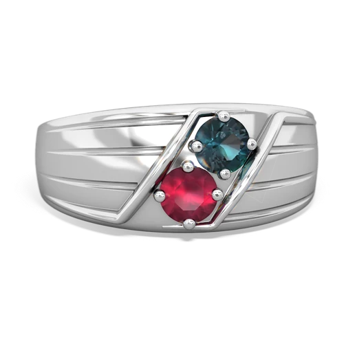 alexandrite-ruby mens ring