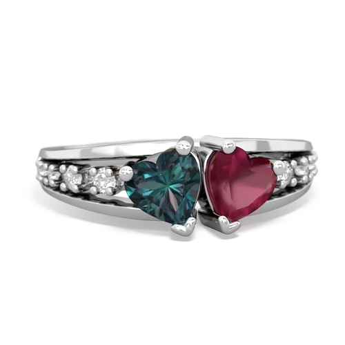 alexandrite-ruby modern ring