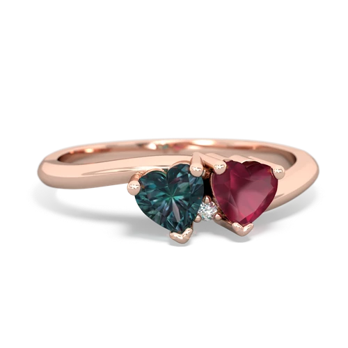 Lab Alexandrite Lab Created Alexandrite with Genuine Ruby Sweetheart's Promise ring Ring
