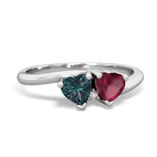 alexandrite-ruby sweethearts promise ring