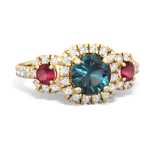 Lab Alexandrite Lab Created Alexandrite with Genuine Ruby and  Regal Halo ring Ring