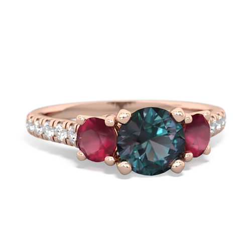 alexandrite-ruby trellis pave ring