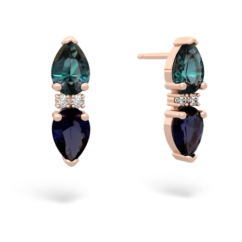 alexandrite-sapphire bowtie earrings