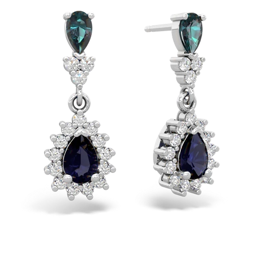 alexandrite-sapphire dangle earrings