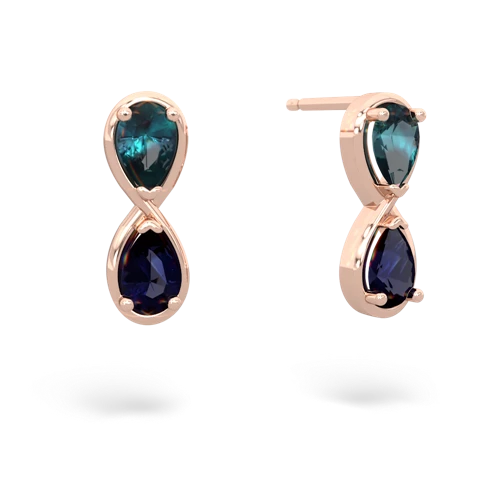 alexandrite-sapphire infinity earrings