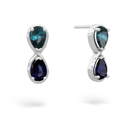 alexandrite-sapphire infinity earrings