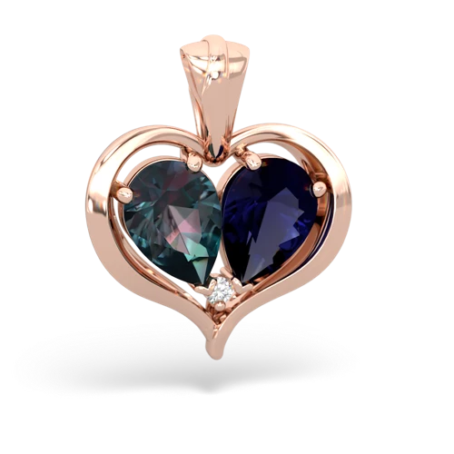 Lab Alexandrite Lab Created Alexandrite with Genuine Sapphire Two Become One pendant Pendant