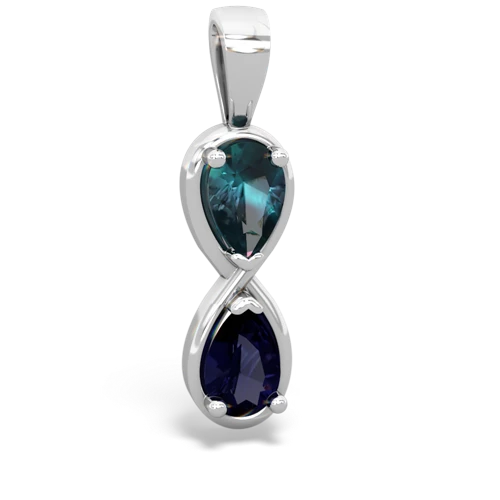 Lab Alexandrite Lab Created Alexandrite with Genuine Sapphire Infinity pendant Pendant