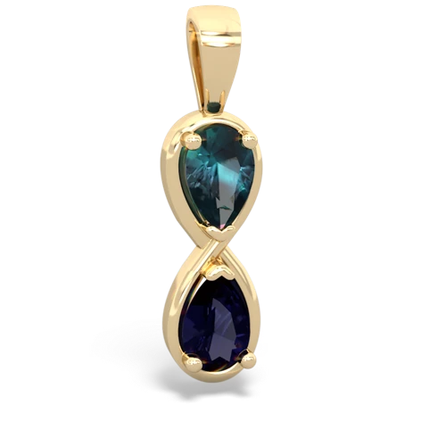 alexandrite-sapphire infinity pendant