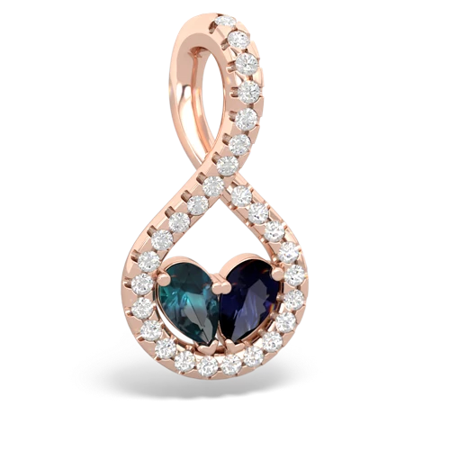 alexandrite-sapphire pave twist pendant