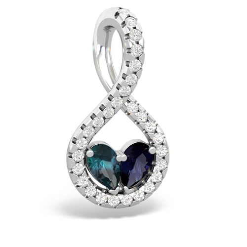 alexandrite-sapphire pave twist pendant