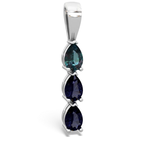 Lab Alexandrite Lab Created Alexandrite with Genuine Sapphire and  Three Stone pendant Pendant