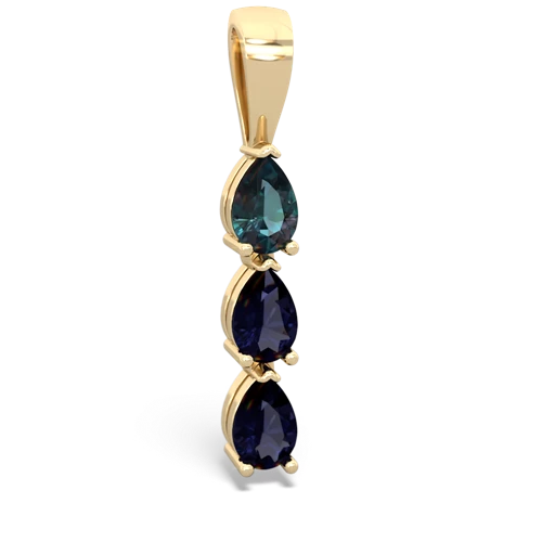 Lab Alexandrite Lab Created Alexandrite with Genuine Sapphire and Genuine Smoky Quartz Three Stone pendant Pendant
