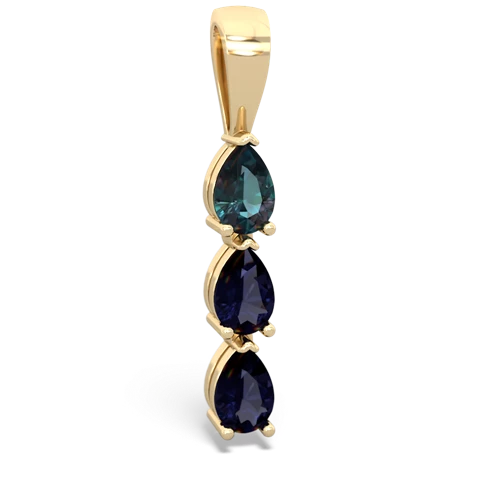 alexandrite-sapphire three stone pendant