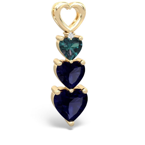 Lab Alexandrite Lab Created Alexandrite with Genuine Sapphire and Genuine Emerald Past Present Future pendant Pendant