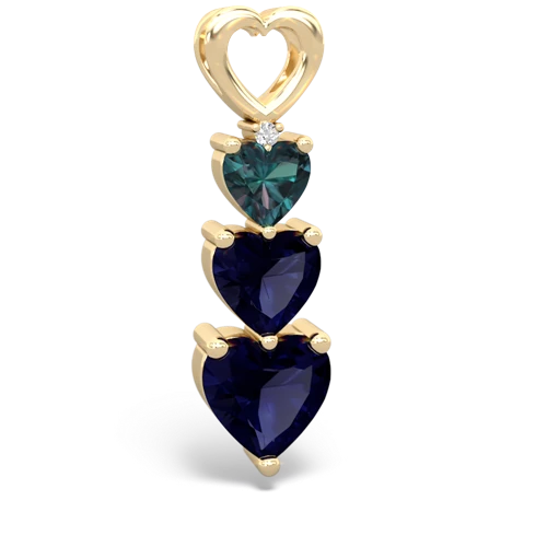 Lab Alexandrite Lab Created Alexandrite with Genuine Sapphire and Genuine Citrine Past Present Future pendant Pendant