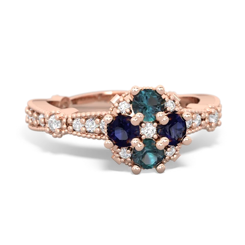 alexandrite-sapphire art deco engagement ring