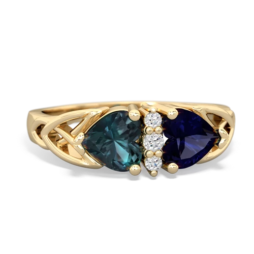 alexandrite-sapphire celtic ring