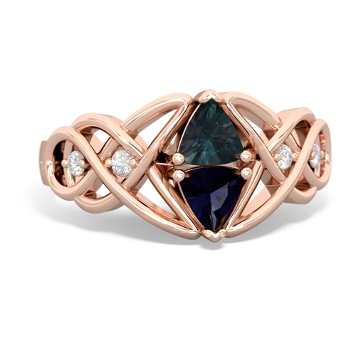 alexandrite-sapphire celtic knot ring