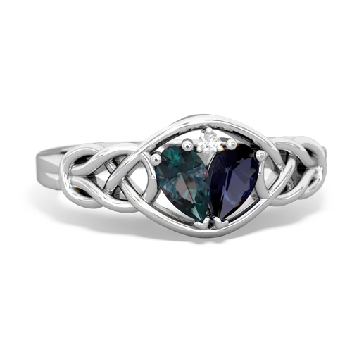 Lab Alexandrite Lab Created Alexandrite with Genuine Sapphire Celtic Love Knot ring Ring