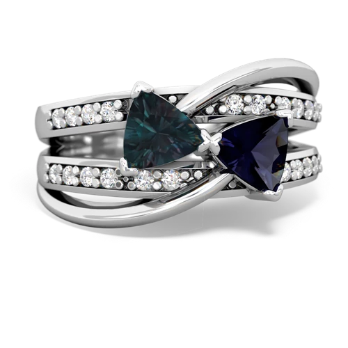 Lab Alexandrite Lab Created Alexandrite with Genuine Sapphire Bowtie ring Ring