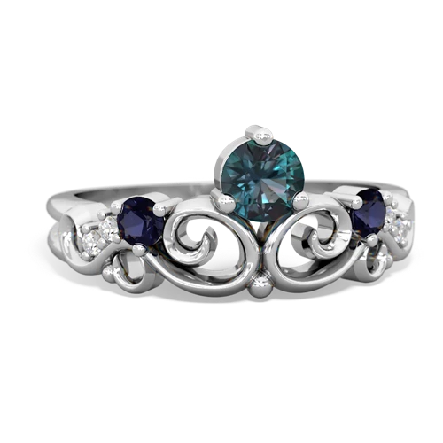 Lab Alexandrite Lab Created Alexandrite with Genuine Sapphire and  Crown Keepsake ring Ring
