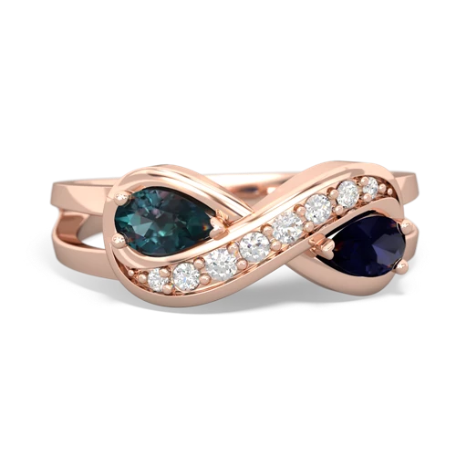 alexandrite-sapphire diamond infinity ring