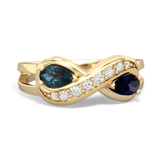 alexandrite-sapphire diamond infinity ring