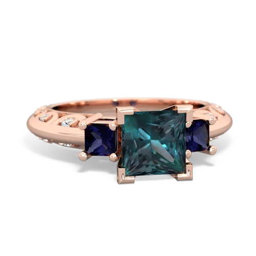 Lab Alexandrite Lab Created Alexandrite with Genuine Sapphire and  Art Deco ring Ring