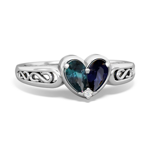 alexandrite-sapphire filligree ring