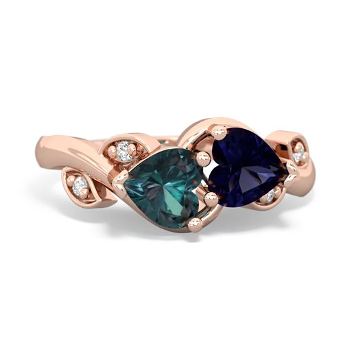 alexandrite-sapphire floral keepsake ring