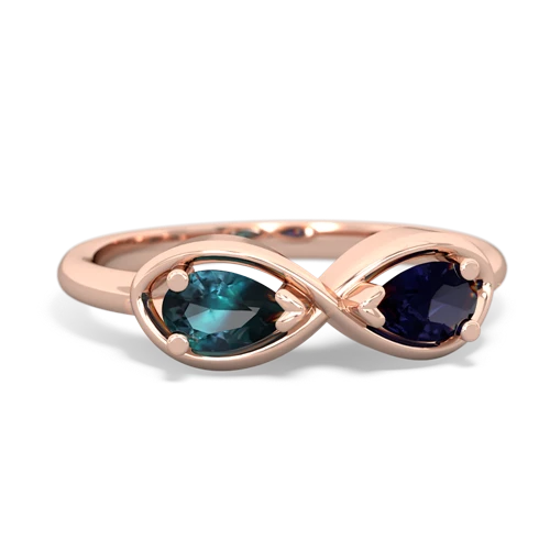 Lab Alexandrite Lab Created Alexandrite with Genuine Sapphire Infinity ring Ring