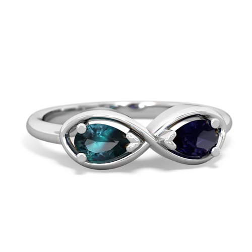 Lab Alexandrite Lab Created Alexandrite with Genuine Sapphire Infinity ring Ring