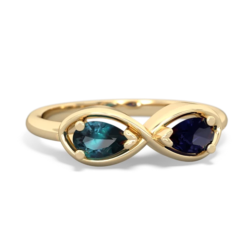 alexandrite-sapphire infinity ring