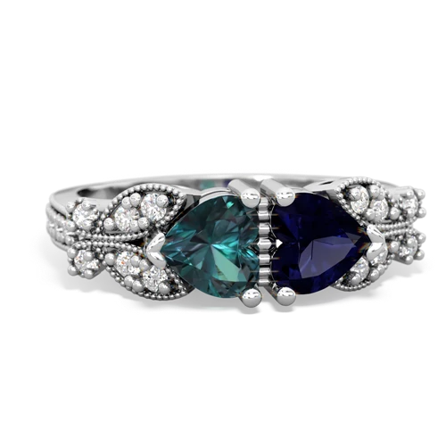 alexandrite-sapphire keepsake butterfly ring