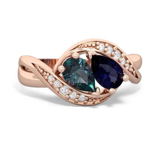 alexandrite-sapphire keepsake curls ring