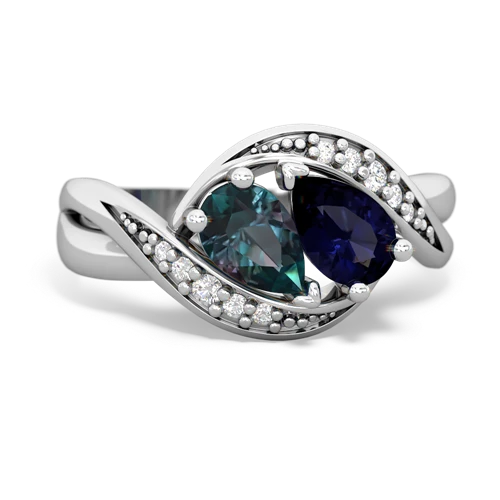 alexandrite-sapphire keepsake curls ring