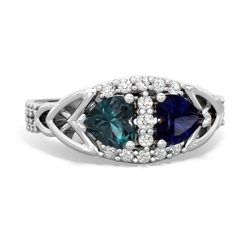 Lab Alexandrite Lab Created Alexandrite with Genuine Sapphire Celtic Knot Engagement ring Ring