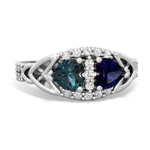 alexandrite-sapphire keepsake engagement ring