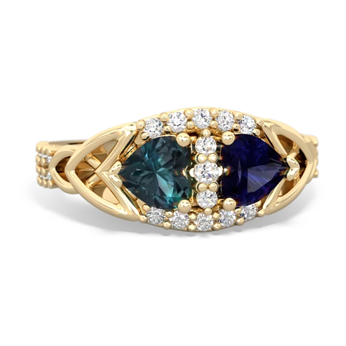 alexandrite-sapphire keepsake engagement ring