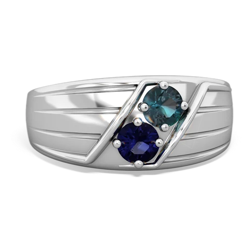 alexandrite-sapphire mens ring