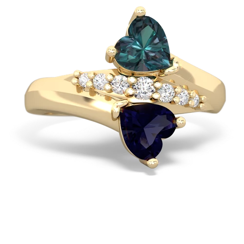 alexandrite-sapphire modern ring