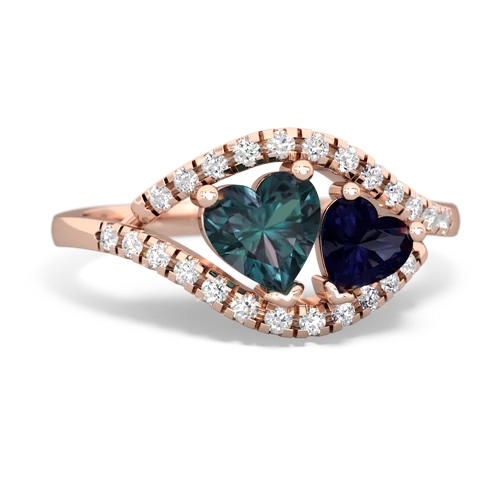 alexandrite-sapphire mother child ring