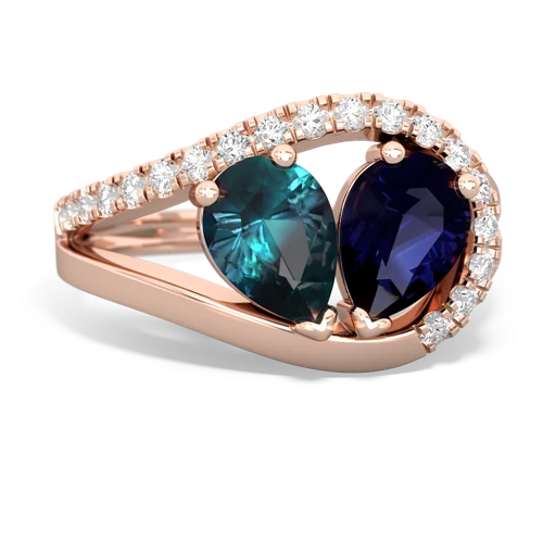 Lab Alexandrite Lab Created Alexandrite with Genuine Sapphire Nestled Heart Keepsake ring Ring