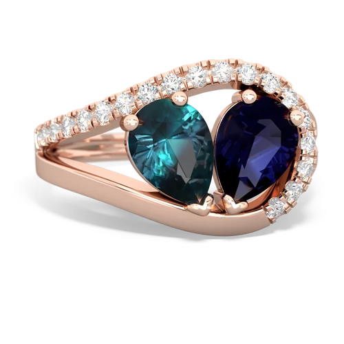 alexandrite-sapphire pave heart ring