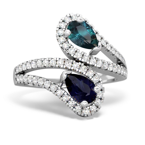 Lab Alexandrite Lab Created Alexandrite with Genuine Sapphire Diamond Dazzler ring Ring