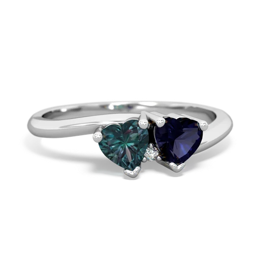 Lab Alexandrite Lab Created Alexandrite with Genuine Sapphire Sweetheart's Promise ring Ring