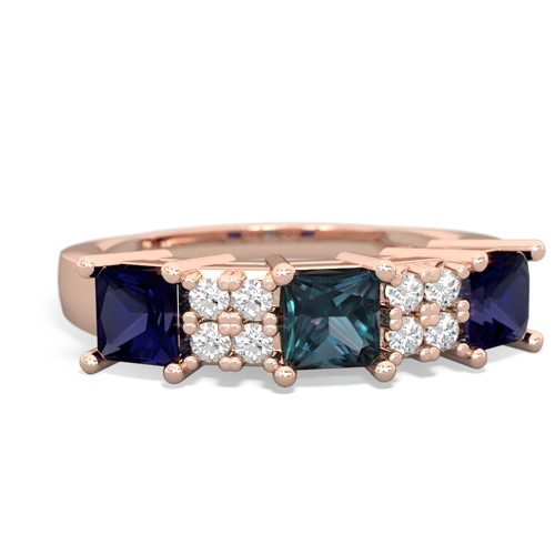 Lab Alexandrite Lab Created Alexandrite with Genuine Sapphire and Genuine London Blue Topaz Three Stone ring Ring