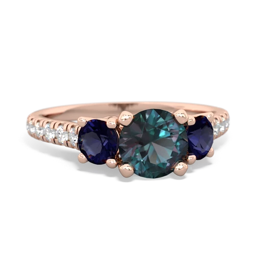 alexandrite-sapphire trellis pave ring